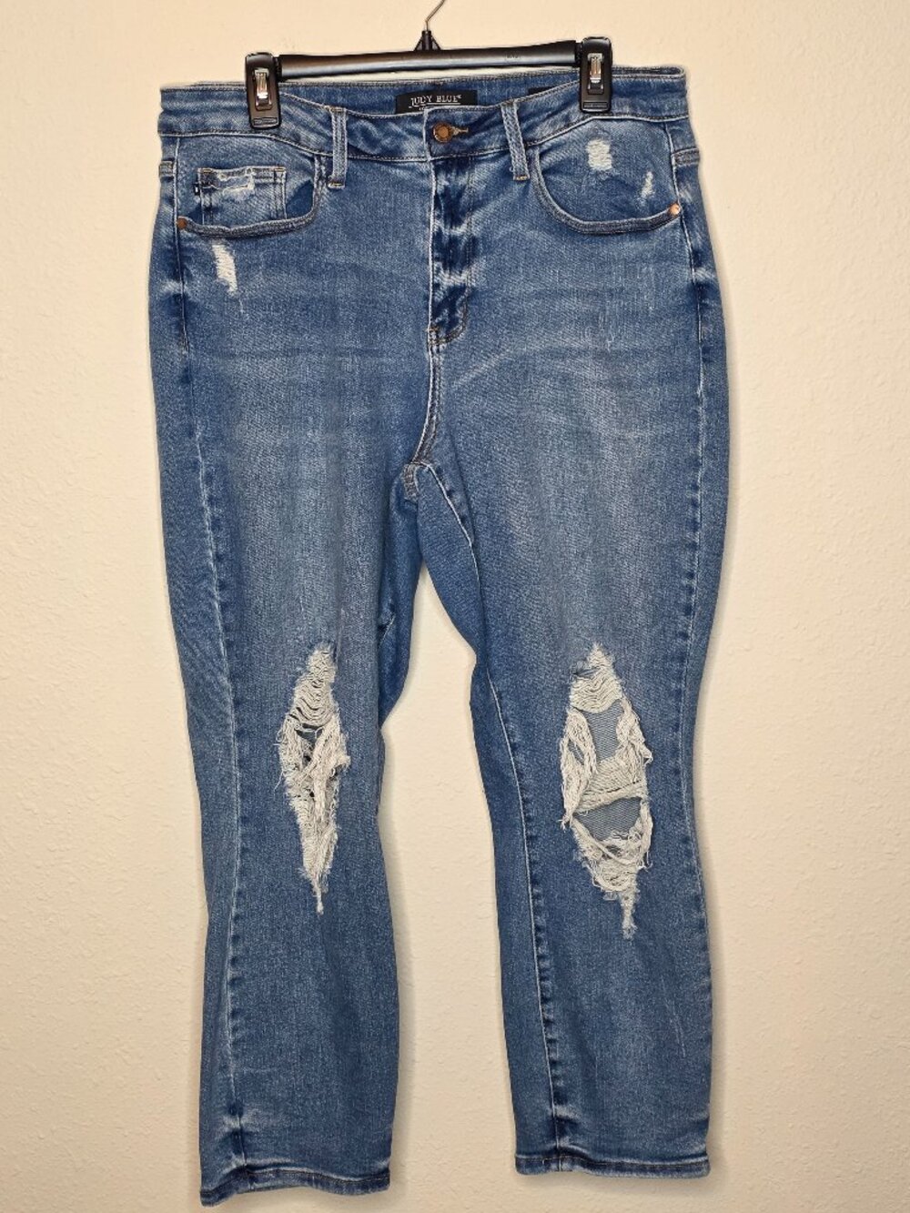 Judy Blue Women's Distressed, Boyfriend Fit Denim Jeans, Size 16W